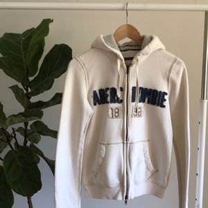 Abercrombie & Fitch classic logo zip hoodie.
